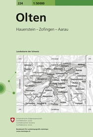 Wandelkaart - Topografische kaart 224 Olten | Swisstopo