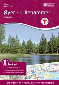 Wandelkaart 2495 Turkart Øyer - Lillehammer | Nordeca