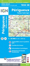 Wandelkaart - Topografische kaart 1834 SB - Serie Bleue Périgueux , Tocane-Saint-Apre | IGN - Institut Géographique National