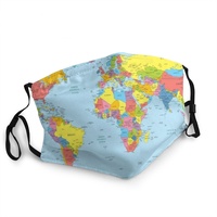 gezichtsmasker met wereldkaart gekleurd