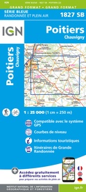 Wandelkaart - Topografische kaart 1827 SB - Serie Bleue Poitiers - Chauvigny | IGN - Institut Géographique National