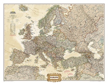 Wandkaart Europa, politiek & antiek, 249 x 194 cm | National Geographic