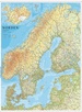 Wandkaart Scandinavië & Ijsland | 75 x 100 cm | Norstedts