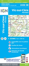 Wandelkaart - Topografische kaart 2436 SB - Serie Bleue Pierrefort, Barrage de Sarrans, Vic-sur-Cère | IGN - Institut Géographique National