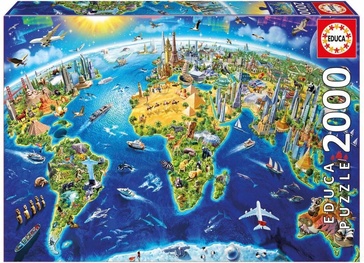 Legpuzzel World Landmarks Globe | Educa