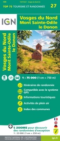 Fietskaart - Wandelkaart 75027 Vosges du Nord - Mont Sainte Odile - Le Donon | IGN - Institut Géographique National