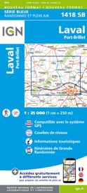 Wandelkaart - Topografische kaart 1418 SB - Serie Bleue Laval - Port-Brillet | IGN - Institut Géographique National