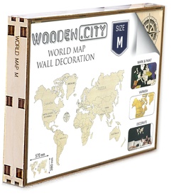 Wereldkaart van hout - Legpuzzel Wooden World Map Medium | Wooden City