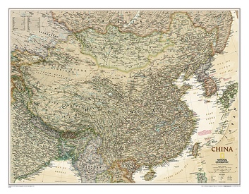 Wandkaart 20485 China, antiek, 76 x 59 cm | National Geographic