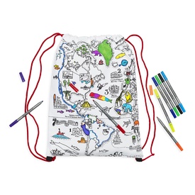 Tas Rugzak Wereld - World Map Backpack | Eat Sleep Doodle