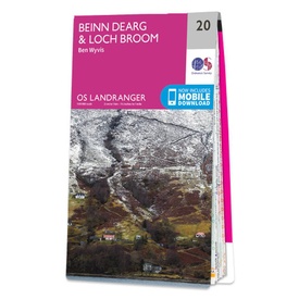 Wandelkaart - Topografische kaart 020 Landranger Beinn Dearg & Loch Broom, Ben Wyvis | Ordnance Survey