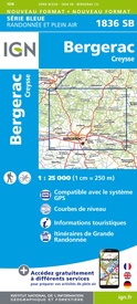 Wandelkaart - Topografische kaart 1836 SB - Serie Bleue Creysse - Bergerac | IGN - Institut Géographique National