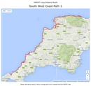 Wandelkaart 1 South West Coast Path 1 | Harvey Maps