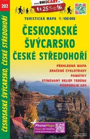 Fietskaart 202 Českosaské Švýcarsko, České středohoří | Shocart