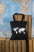 Tote bag Wereld Zwart