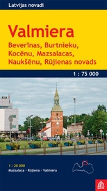 Wegenkaart - landkaart Valmiera. Beverīnas, Burtnieku, Kocēnu, Mazsalacas, Naukšēnu, Rūjienas novads - Valmiera & omgeving | Jana Seta